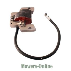 Lawn mower ignition coil with spark plug wire
