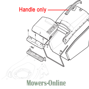 Lawn mower handle assembly replacement part diagram