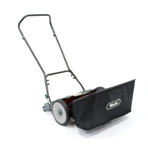 Manual push lawn sweeper with collection bag