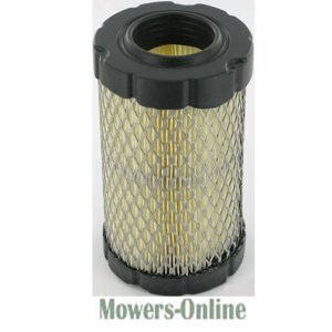 Cylindrical pleated air filter with black cap