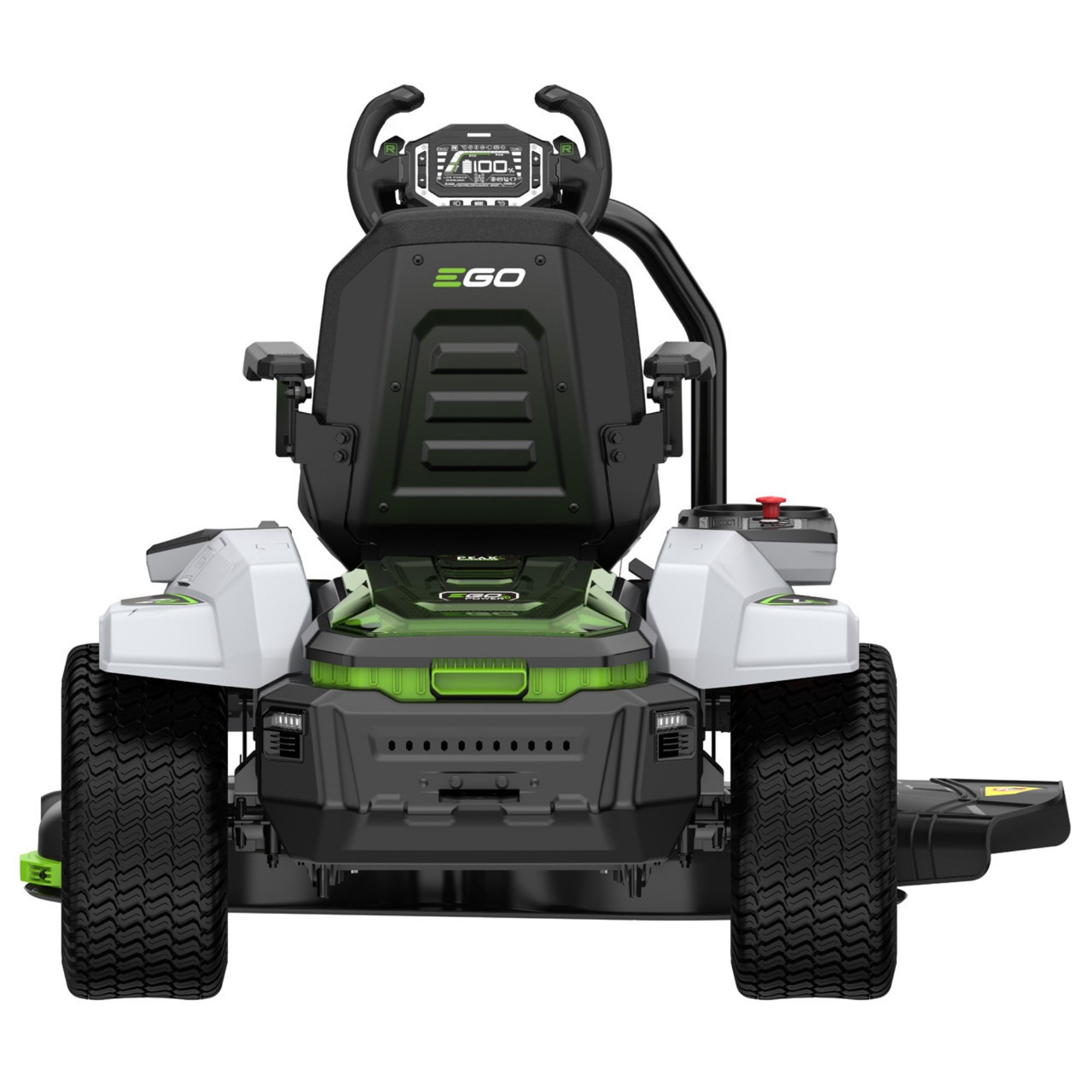 qq342wqxvhh.jpg - Mowers Online EGO riding lawn mower, front view