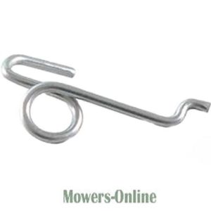 Spring blade hook for lawn mower equipment