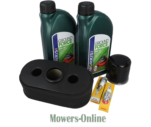 r0cxd1irgd5.png - Mowers Online Lawn mower maintenance kit with oil and spark plugs