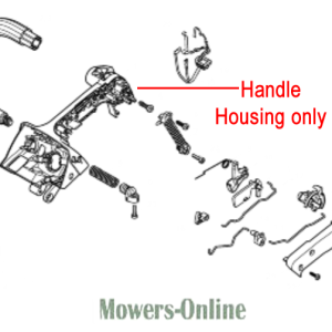 Mower handle housing exploded parts diagram