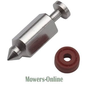 Syringe needle with rubber washer component