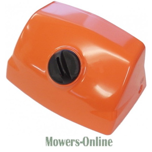 Orange fuel tank with black filler cap