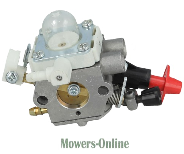 raihflvr1n1.png - Mowers Online Small engine carburetor assembly with red choke lever