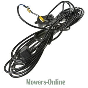 Lawn mower power cord with yellow connector