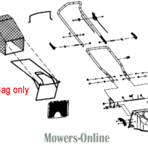Lawn mower grass bag assembly diagram