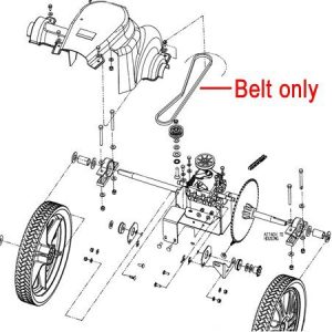 Belt only exploded view diagram for mower.