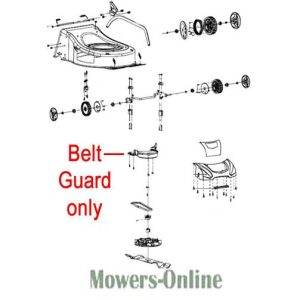 Lawn mower belt guard replacement parts diagram
