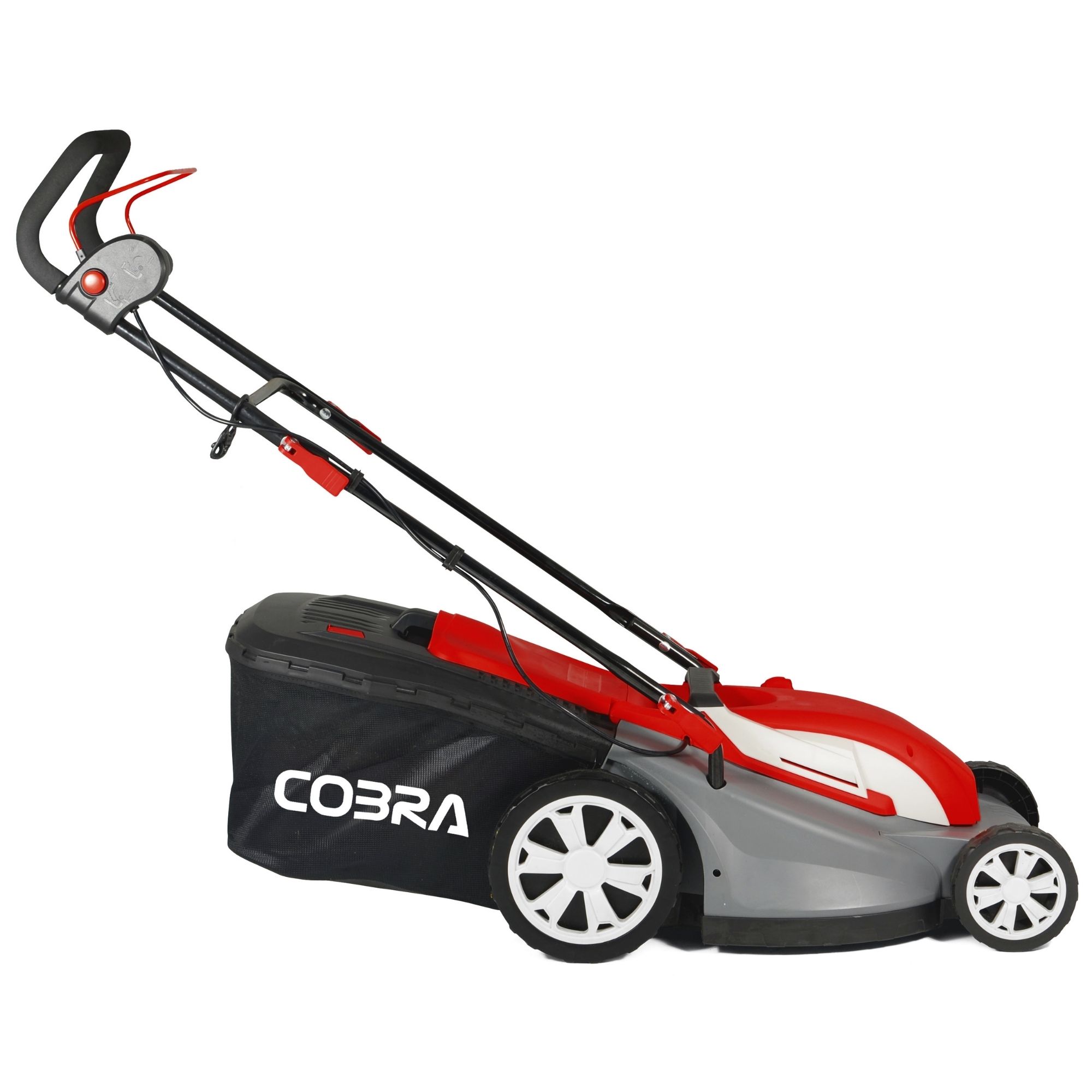 rmnr1n3nc1y.jpg - Mowers Online Cobra electric lawn mower with handle raised