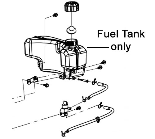 ro4akzc40hl.jpg - Mowers Online Fuel tank assembly with hoses and fittings diagram