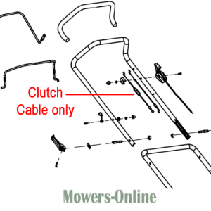 Clutch cable assembly diagram for lawn mower