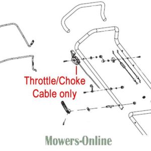 Throttle choke cable assembly diagram for lawn mower