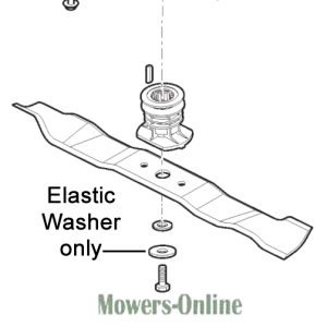 Elastic washer mower blade assembly diagram