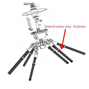 Helicopter rotor maintenance brush set - 6 pieces