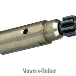 Lawn mower spindle assembly with gear