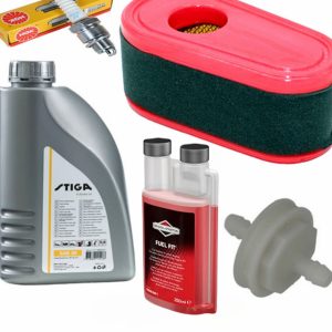 Lawn mower maintenance kit with oil and air filter