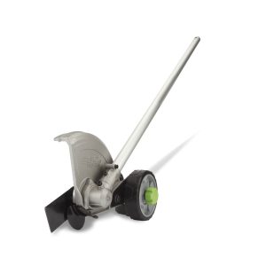 String trimmer with wheeled base and pole attachment