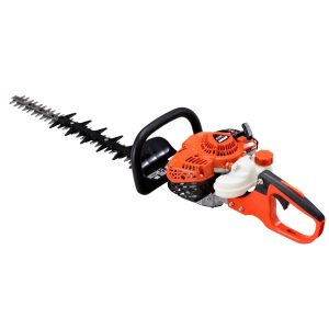 Petrol hedge trimmer with double-sided blade