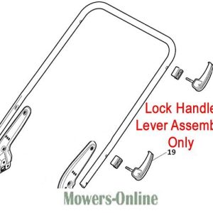 Lock handle lever assembly for lawn mower