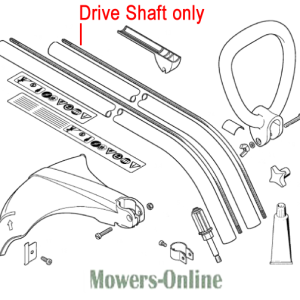 Lawn mower drive shaft and replacement parts diagram