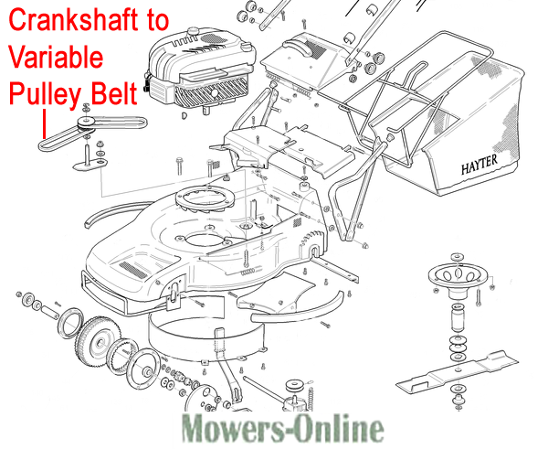sumk415g2ii.png - Mowers Online Crankshaft to variable pulley belt diagram