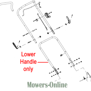 Lawn mower lower handle assembly diagram