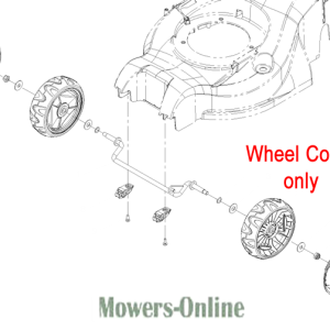 Lawn mower wheel cover diagram with parts