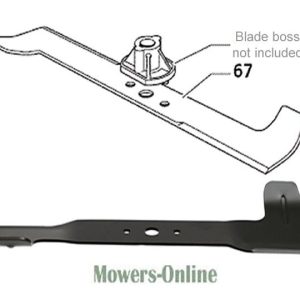 Lawn mower blade with mounting boss