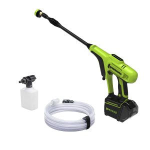 Cordless pressure washer with battery and hose kit