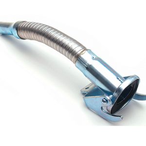 Flexible metal dryer vent hose with clamp