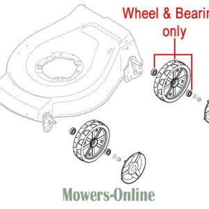 Lawn mower wheel and bearings assembly diagram