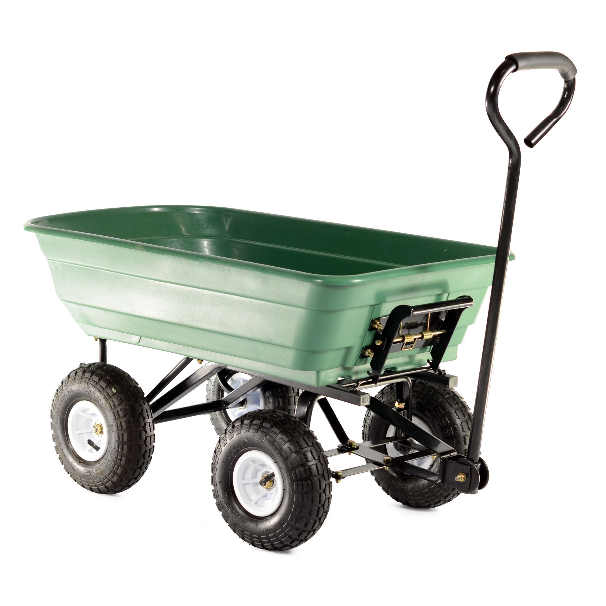 tckbqnkocmp.jpg - Mowers Online Garden cart with four wheels and push handle