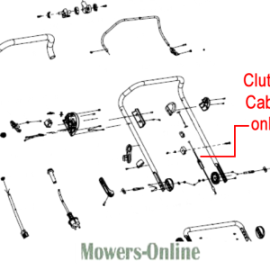 Clutch cable assembly diagram with components