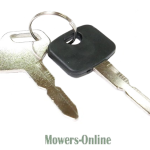 Two keys on metal ring with keychain