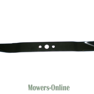 Lawn mower cutting blade with center holes