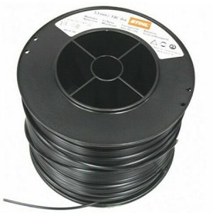 Spool of black trimmer line on reel
