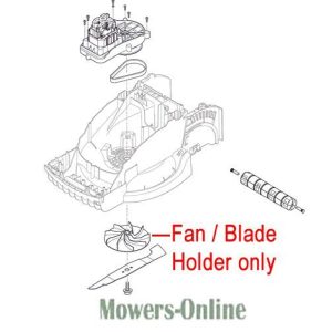 Lawn mower fan blade holder replacement part