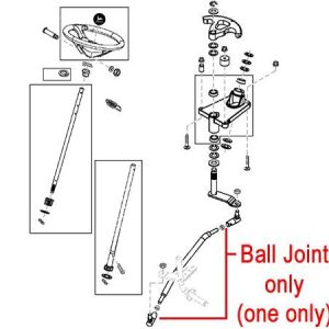 Ball joint replacement part diagram for mower