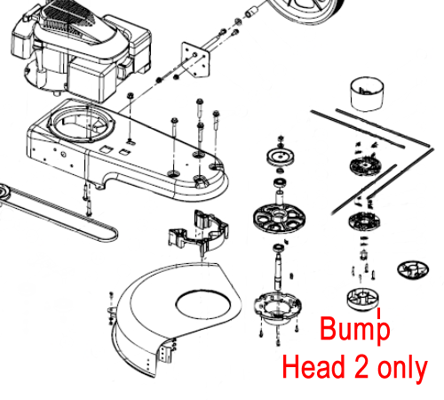 tss4wzstrx0.png - Mowers Online Lawn mower bump head assembly diagram parts