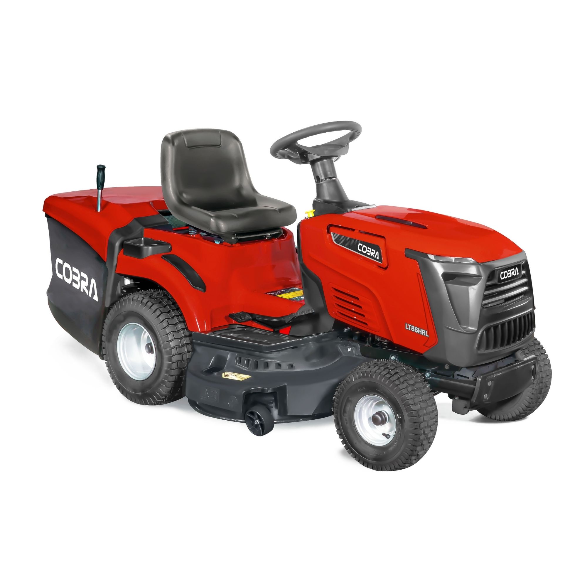 ttjhzupmp2w.jpg - Mowers Online Cobra red ride-on lawn mower with grass collector
