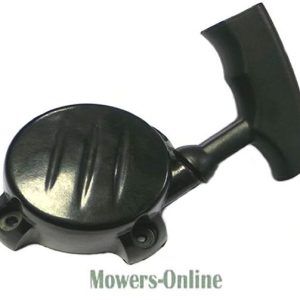 Lawn mower engine recoil starter pull cord assembly