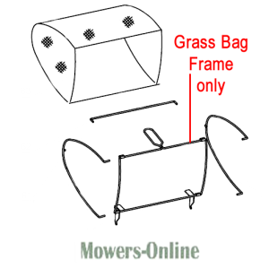 Grass bag frame for lawn mower