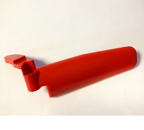twl0gzcbyhi.png - Mowers Online Red plastic lawn mower discharge chute extension