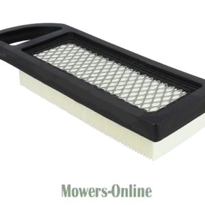 Rectangular pleated air filter element with frame