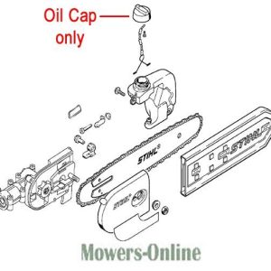 Stihl chainsaw parts diagram with oil cap