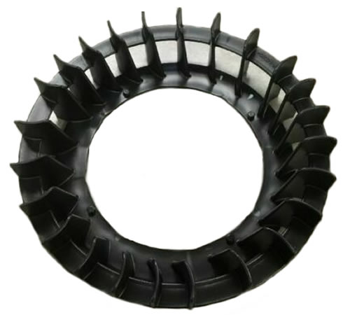 u3gpgpiycw5.jpg - Mowers Online Black plastic lawn mower wheel with treads