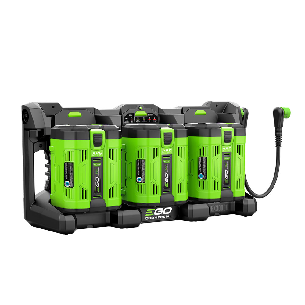 u4isgsn2acg.jpg - Mowers Online EGO battery charger with six green batteries